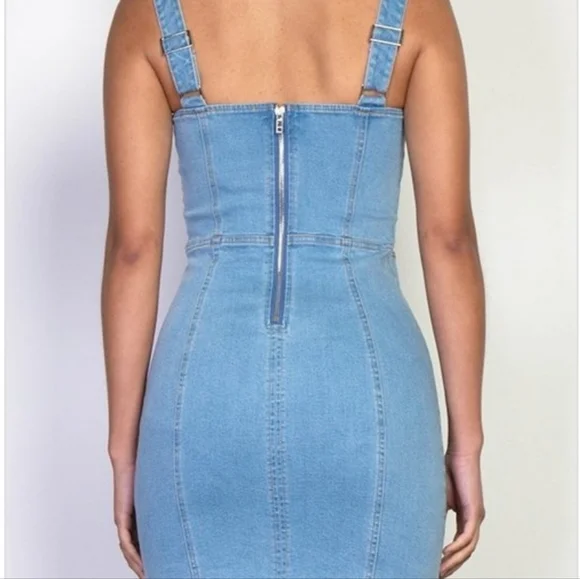 SWEETHEART DENIUM CORSET BUSTIER MINI DRESS - Picture 3 of 6